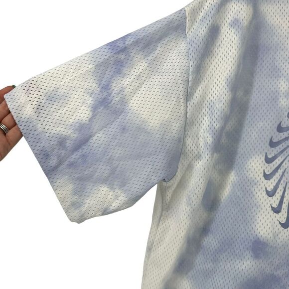 Nike Icon Clash Mesh Crop Top Purple Tie Dye Boxy Relaxed Size M Drawstring Hem - Picture 4 of 8